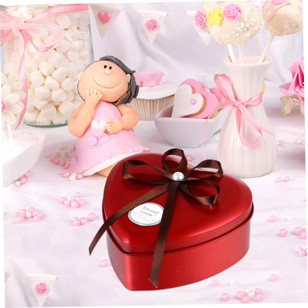 BESTonZON Metalldose Herz Dose mit Deckel Herzdose Metall Keksdose Hochzeit Geschenkbox Weihnachtsdo