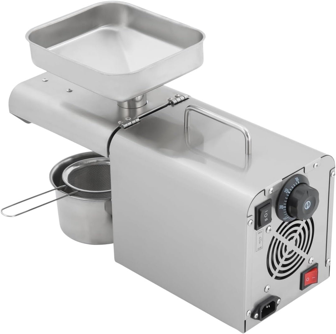 Edelstahl Ölpresse 610W Elektrische Ölmühle, Automatische Kalt- und Warmpressen (40-240℃), Extraktio