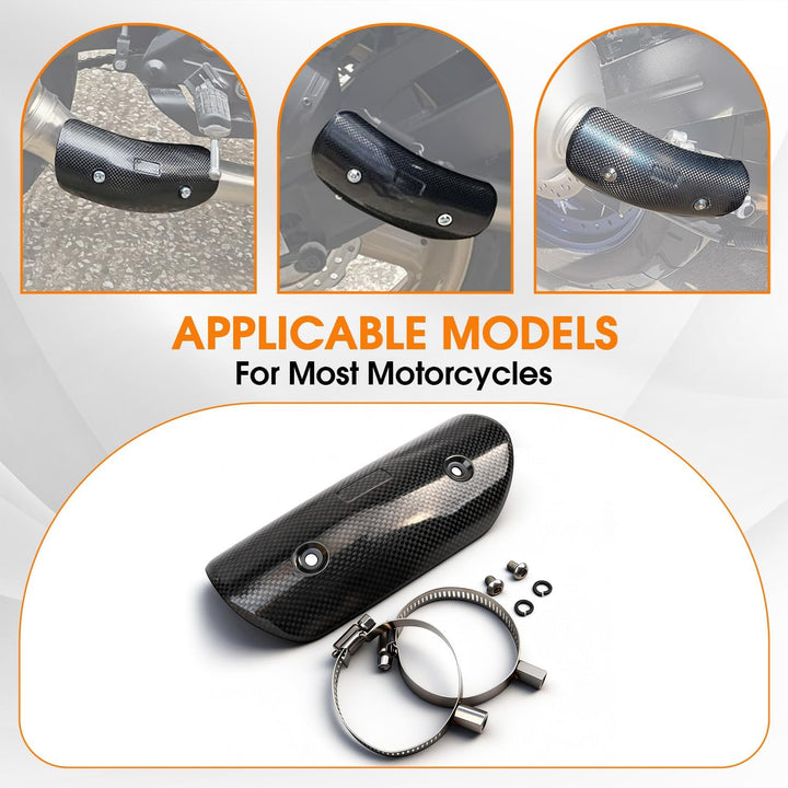 JFG RACING Motorrad Auspuff Hitzeschild,Kohlefaser Motorrad Auspuffrohrabdeckung Hitzeschutzblech Sc