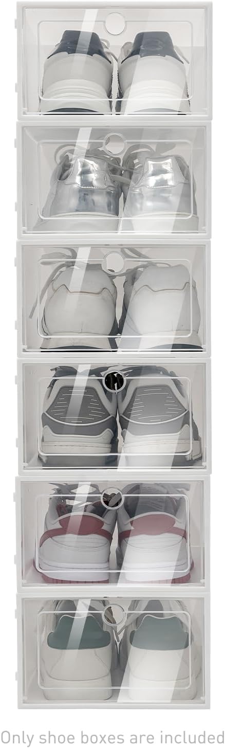 Schuhe Box Set 20Pcs Plastik Schuhkarton Stapelbar Schuh Organizer Aufbewahrungsboxen mit Transparen