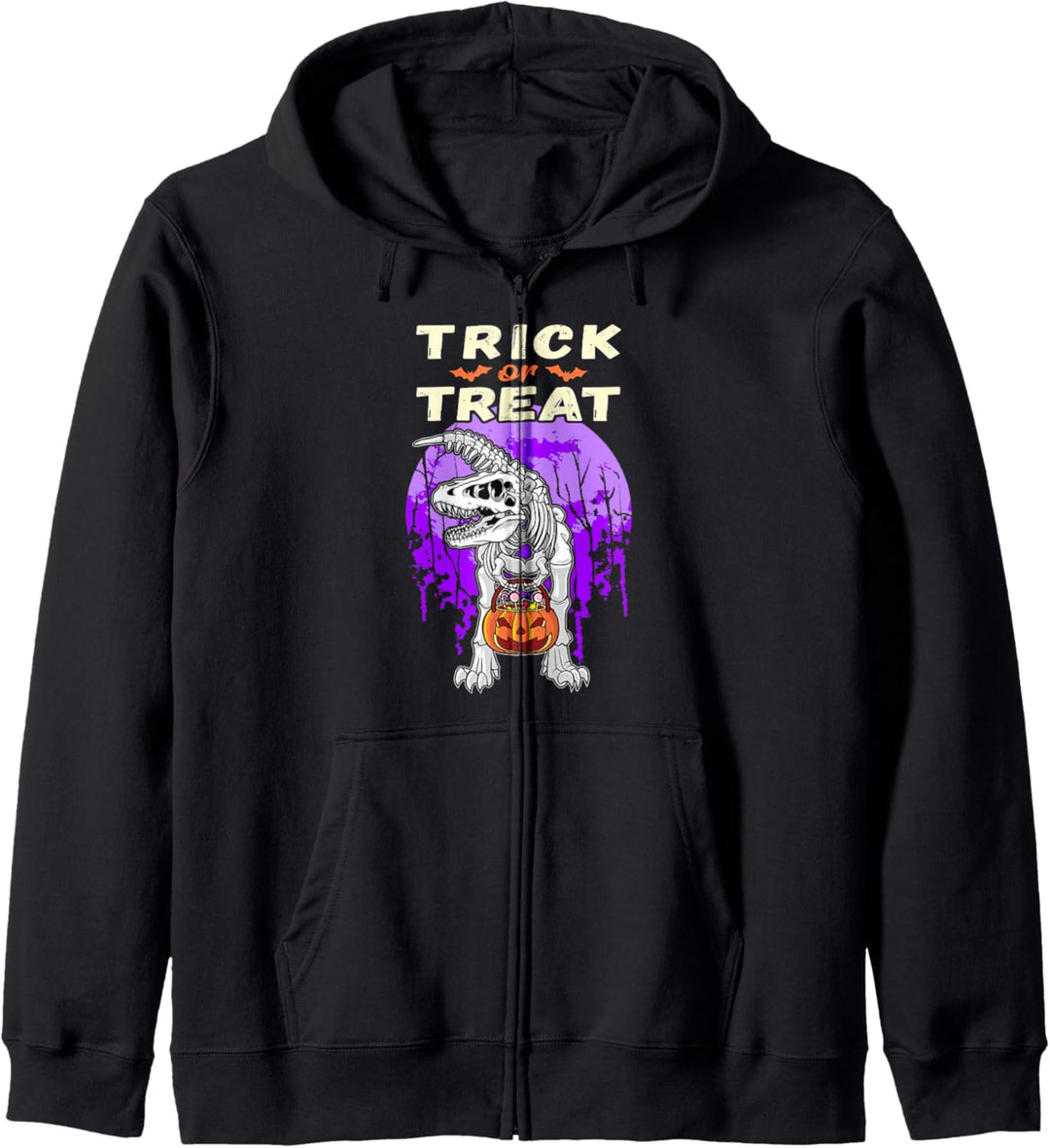 Halloween Dinosaurierskelett, Kürbistasche, Treack or Treat Kapuzenjacke