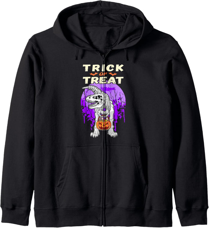 Halloween Dinosaurierskelett, Kürbistasche, Treack or Treat Kapuzenjacke