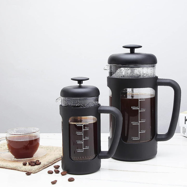 Easyworkz French Press 1000 ml Kaffeebereiter Kaffeepresse mit Borosilikatglas,rutschfester weicher