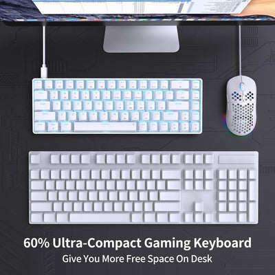 Dierya×TMKB T68se Gaming Mechanische Tastatur,60% Prozent Tastatur mit Blue Clicky Switch,Ultra-Comp