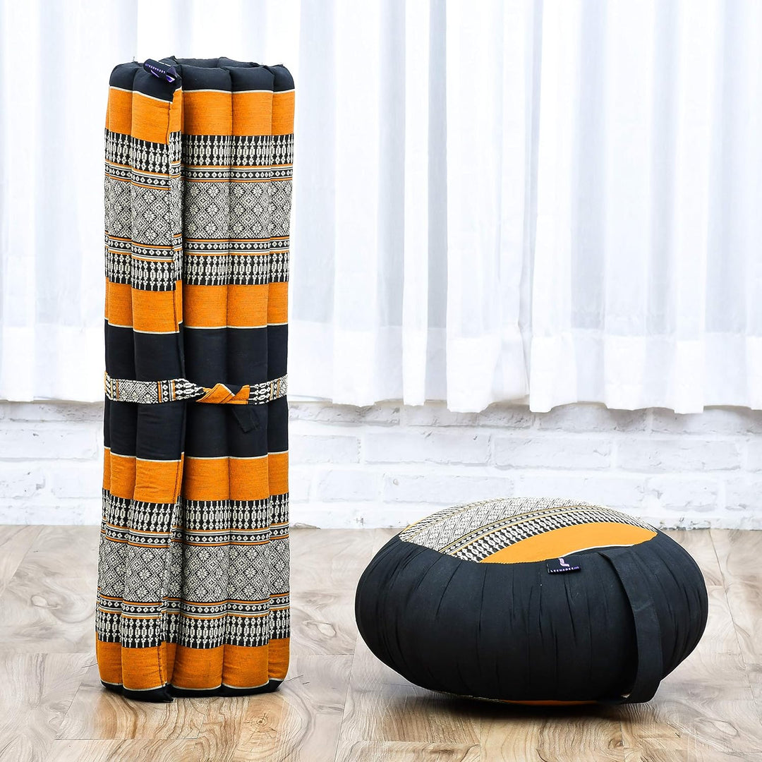 Leewadee Meditationskissen Set Sitzkissen Rund Zafu Yoga Kissen Zabuton Yogakissen Meditationskissen