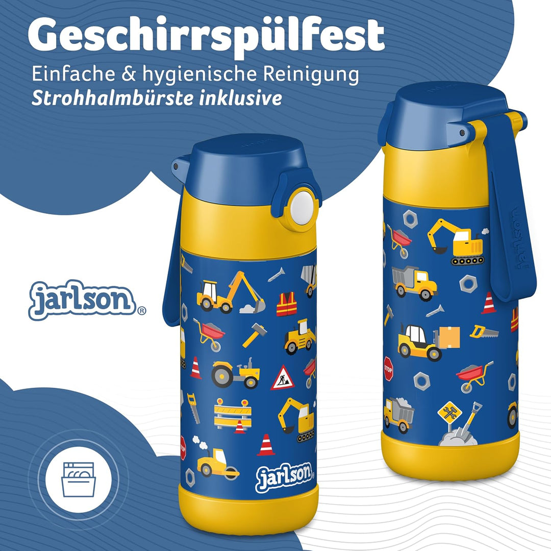 JARLSON® Trinkflasche Kinder Edelstahl MALI [THERMOSFLASCHE] - Kindertrinkflasche Auslaufsicher - Th