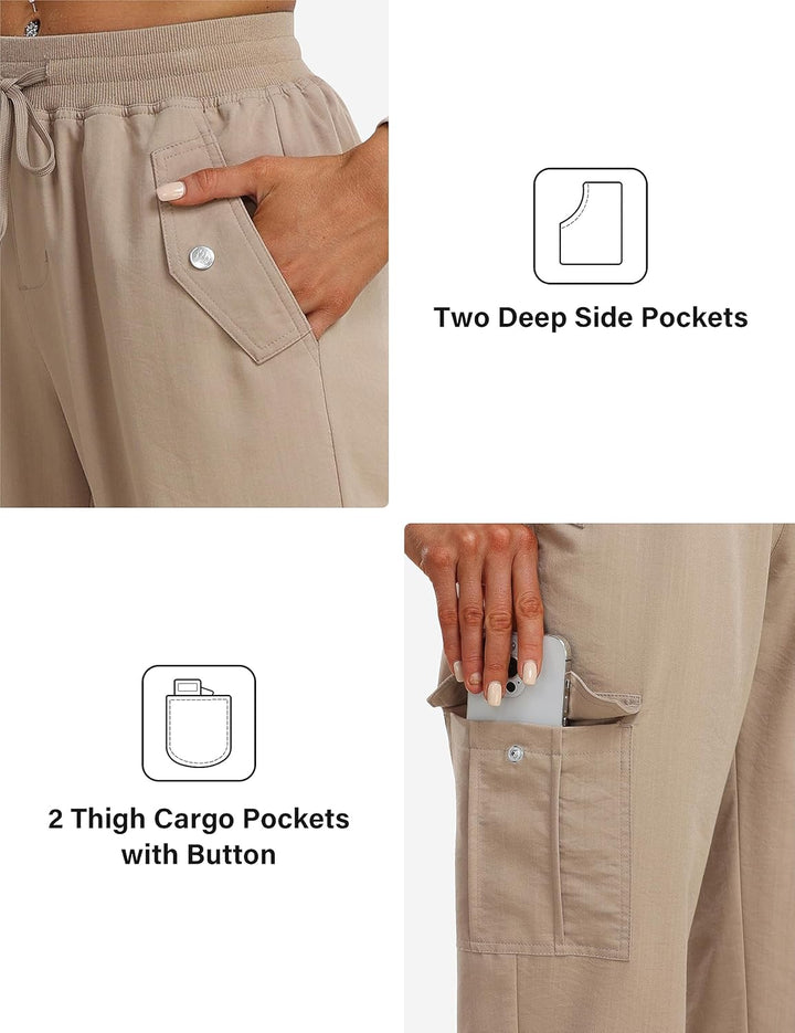 JINSHI Hosen Damen Cargohose Wanderhose Leichte Jogginghose Freizeithose Funktionshose Outdoorhose m