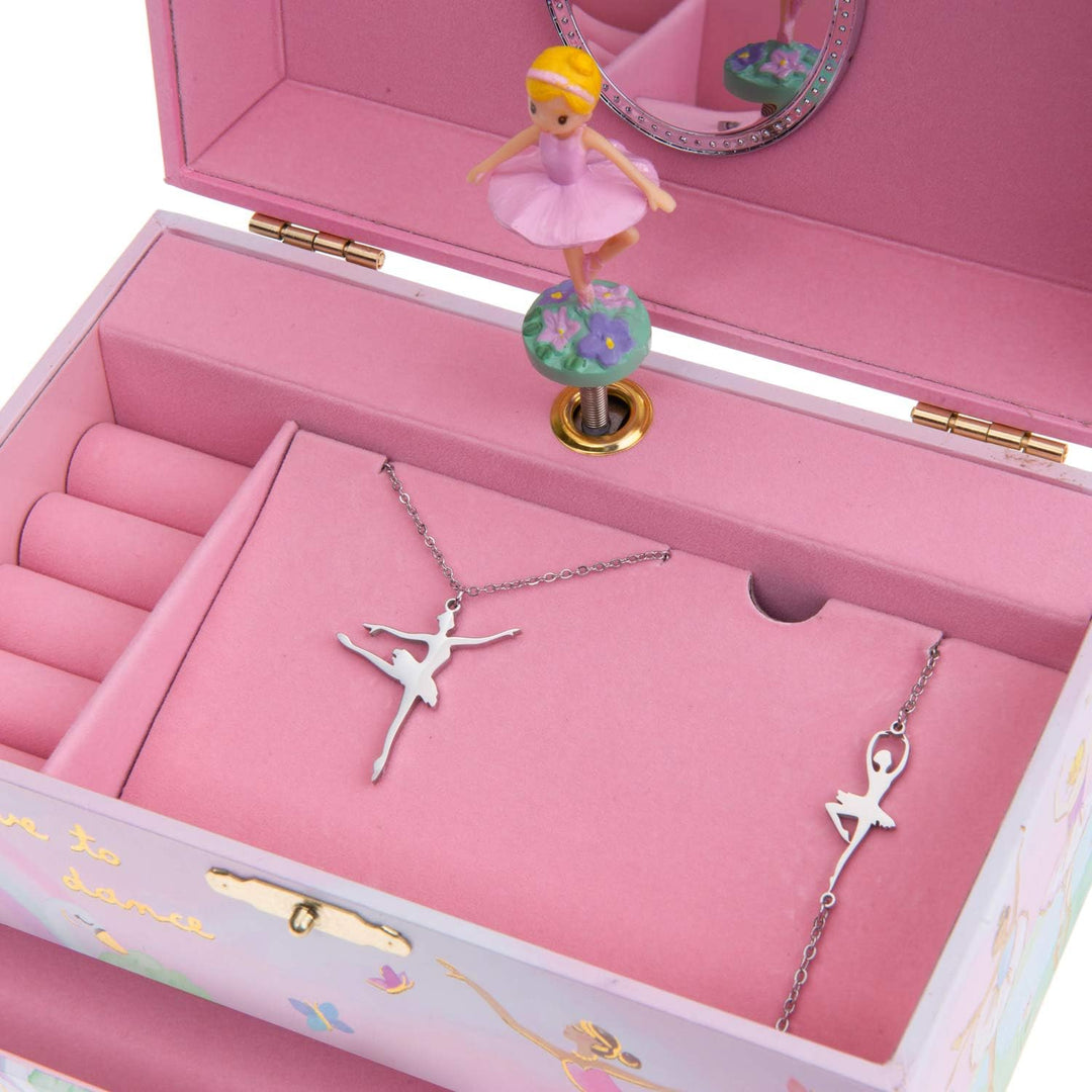 Jewelkeeper Spieluhr & Mädchenschmuck-Set -Geschenk für Mädchen, Farbe & Grösse nach Wahl, Schmuckkä