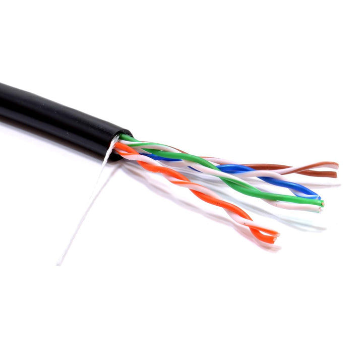 Aussen CAT5e Aussen Verwendung Kupfer Ethernet Netzwerk Kabel Kabelrolle UTP 50 m Schwarz [50 Meter/