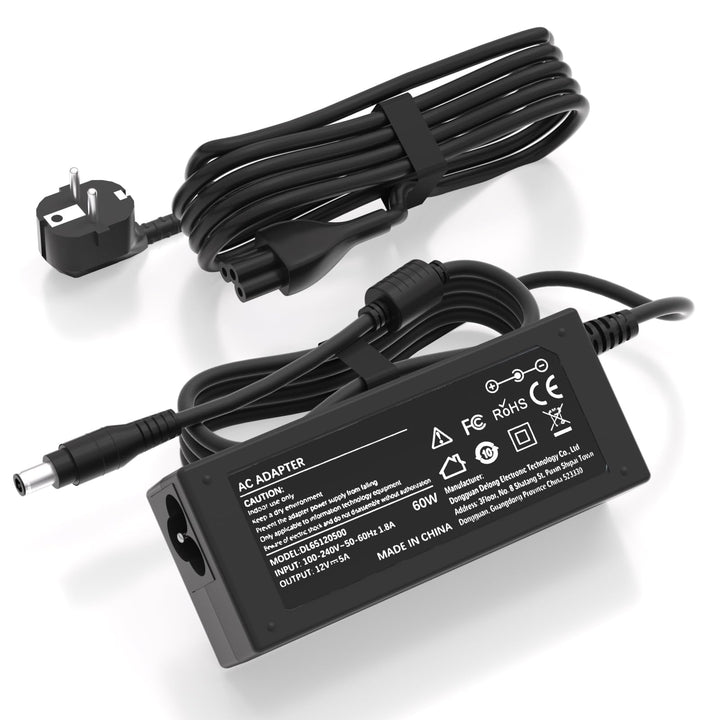 Ladegerät 12V 5A kompatibel mit den NAS-Systemen Qnap TS-253B TS-109 TS-209 TS-269 TS-221 TS-251 TS-