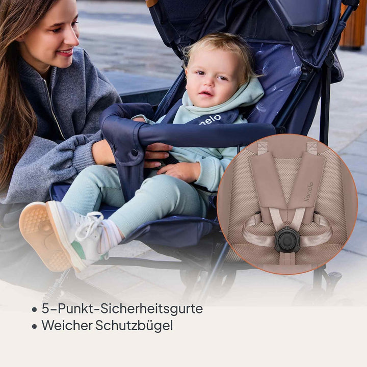 LIONELO Elia Buggy Klein Zusammenklappbar Kinderwagen Bis 15 Kg, Rücken Und Fussstützenverstellung H
