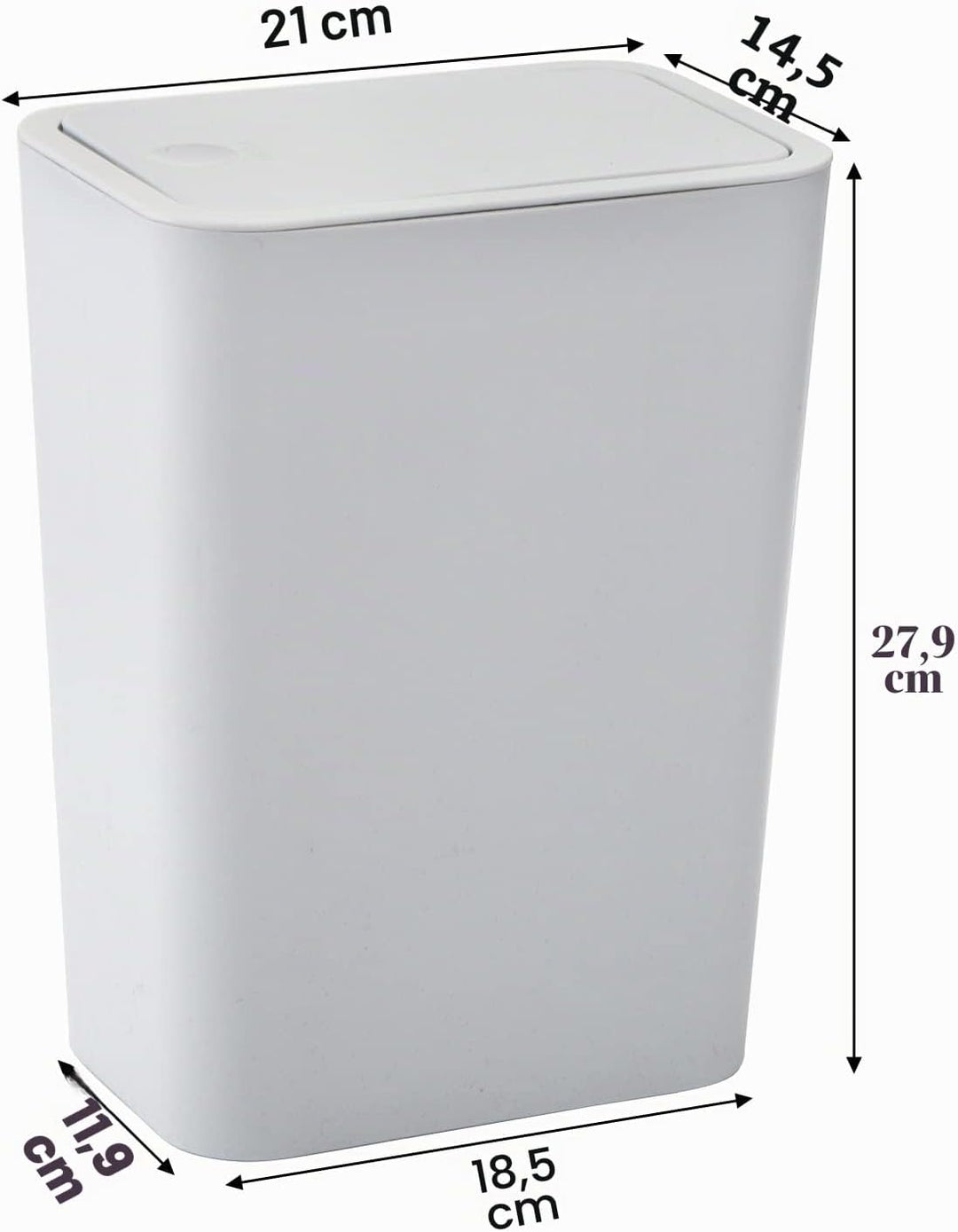 Fasmov Bekith Mülleimer 2 Pack 7,5 Liter / 2 Gallonen Kunststoff Müllbehälter Mülleimer mit Druckver
