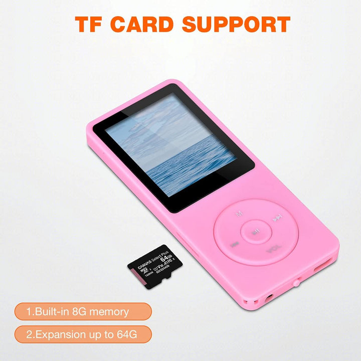 MP3/MP4 Player, Lychee Upgrade, 8 GB Digitaler Musik-Player, Tragbarer HiFi-Sound Mit Video/Sprachau