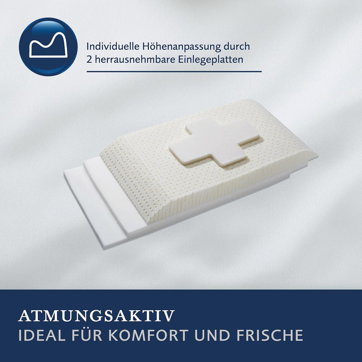 billerbeck Nackenstützkissen | Belair | 80 x 80 cm | für Allergiker | individuell einstellbare Liege
