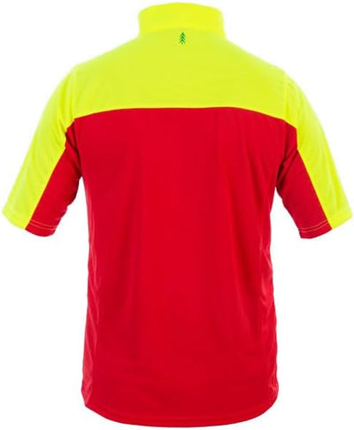 Forst-Extrem Beginner 2.0 Funktionsshirt Shirt für die Forstarbeit Kurzarm Rot-gelb M, Kurzarm Rot-g