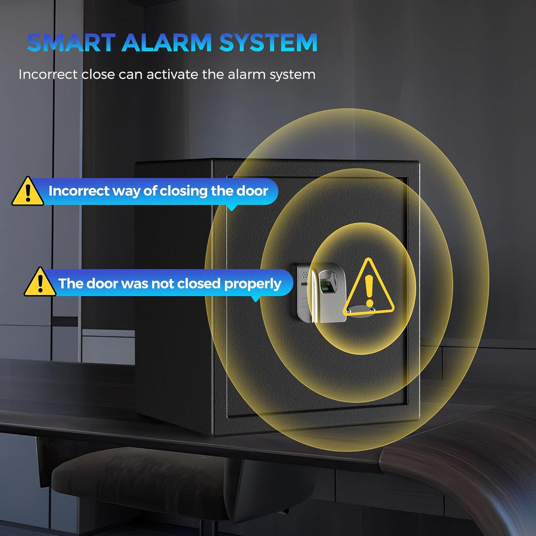 WASJOYE 38.08L Fingerabdruck Tresor Safe, Gross Tresor mit Zahlenschloss, Biometrischer Möbeltresore