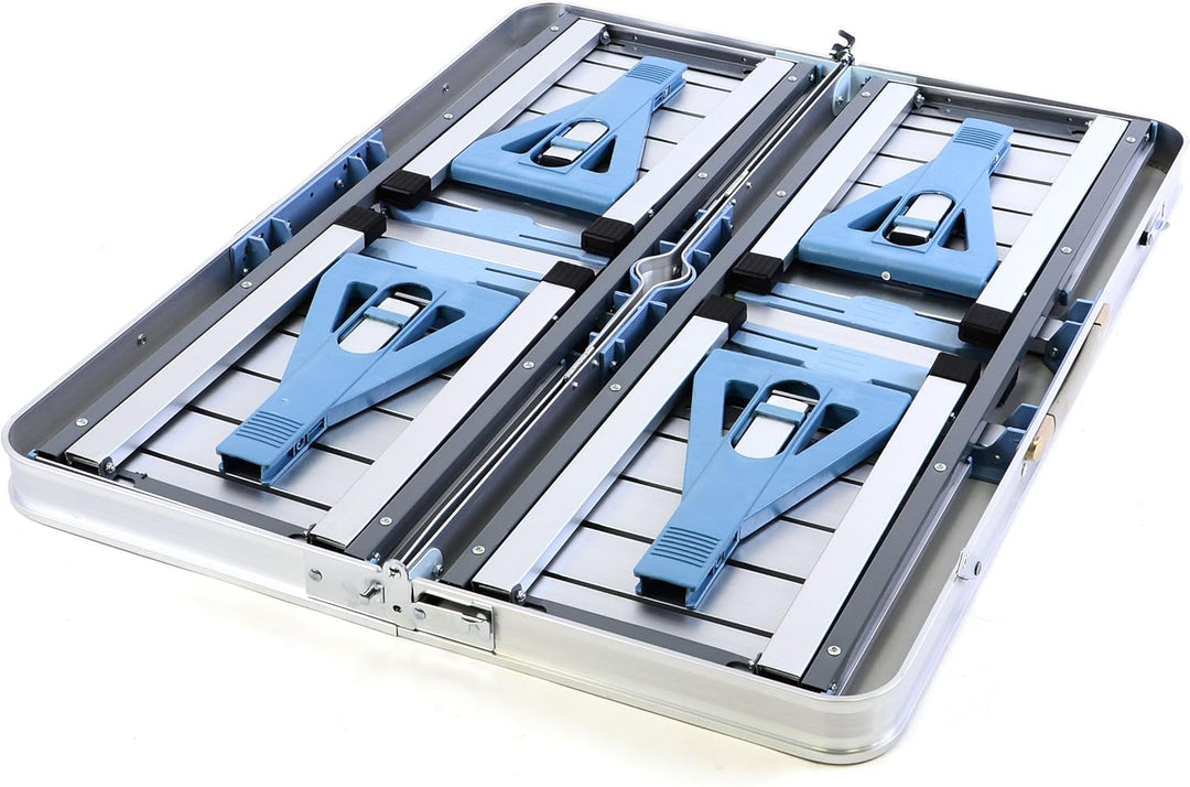 Nexos Sitzgruppe Camping Aluminium Tisch 4 Hocker Stuhl Party klappbar Koffergarnitur Klappgarnitur