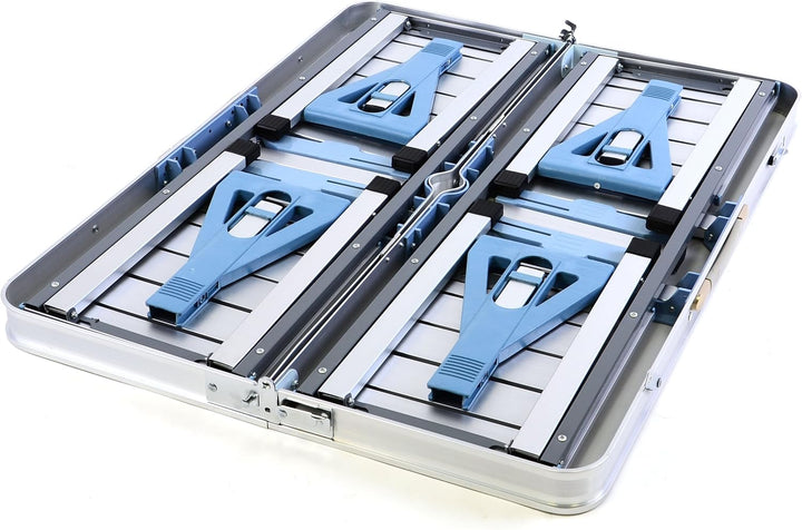Nexos Sitzgruppe Camping Aluminium Tisch 4 Hocker Stuhl Party klappbar Koffergarnitur Klappgarnitur