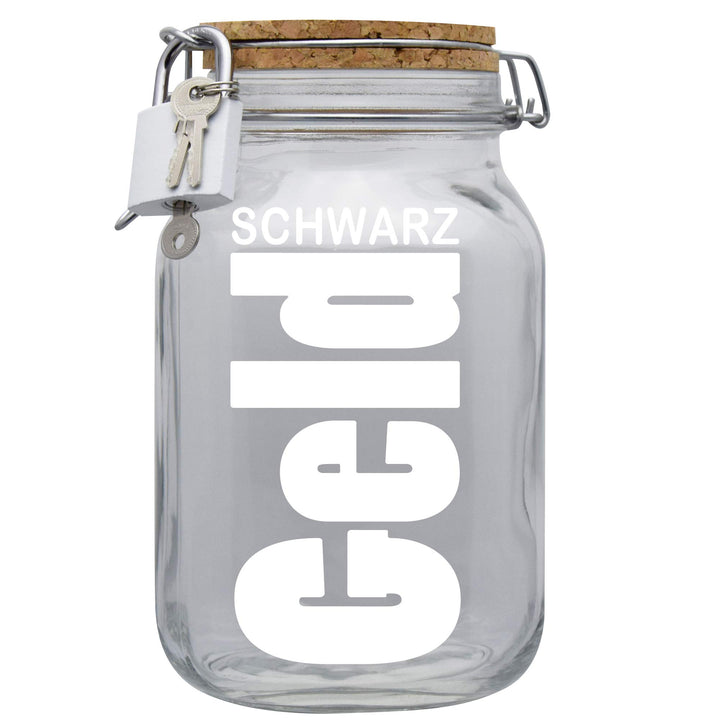 Spardose Schwarzgeld Geld Geschenk Idee Transparent XL