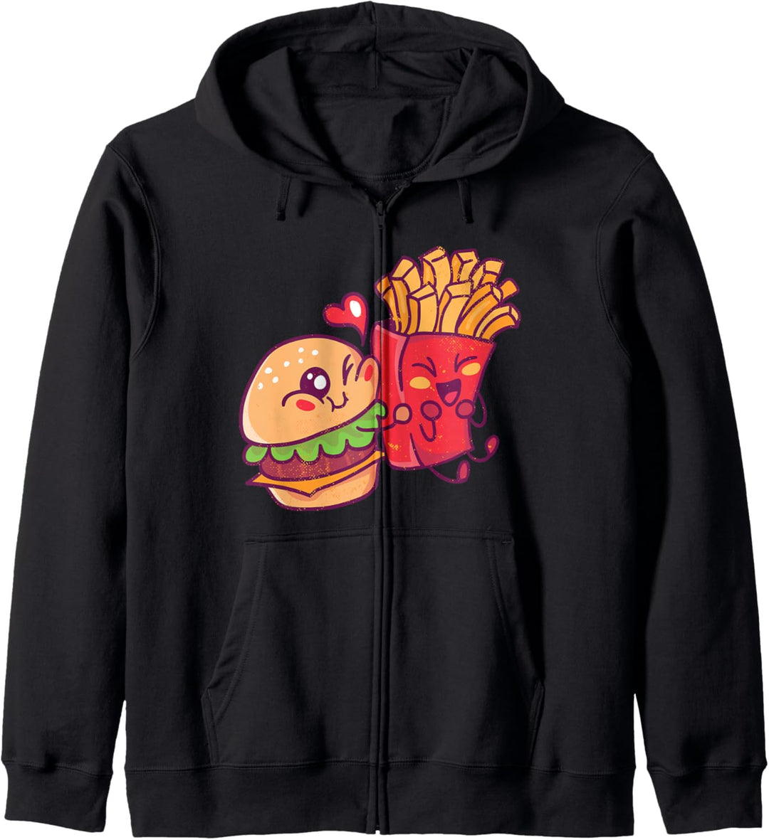Burger liebt eine Packung Pommes Frites Kapuzenjacke