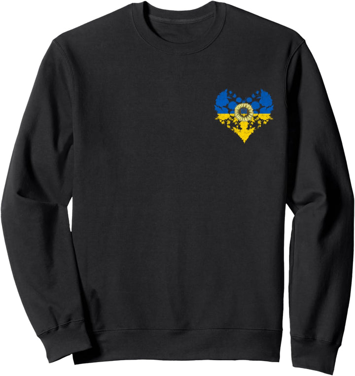 Ukraine Herz Sonnenblume Taschen-Stil Vintage Ukrainische Flagge Sweatshirt