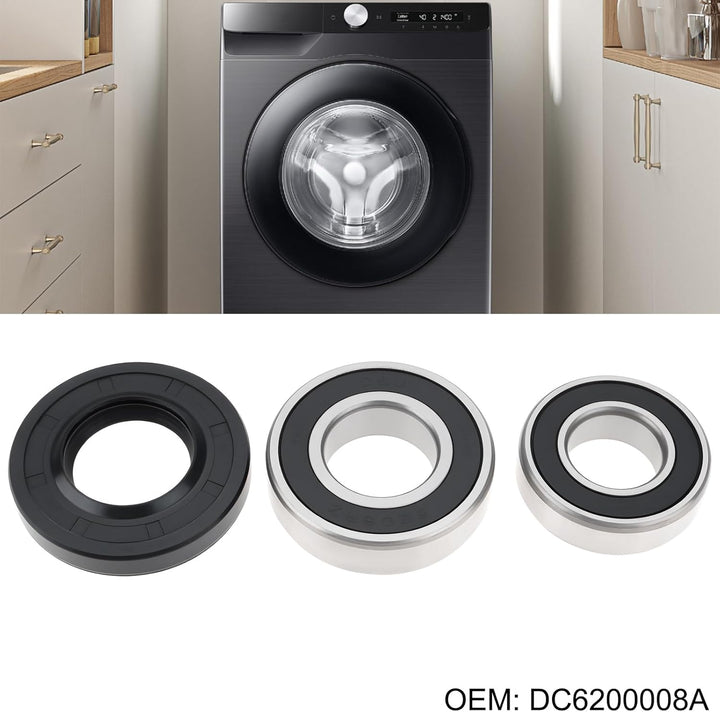 1 Set Trommellager-Dichtungsring-Kit DC6200008A 6205 RZ/6206 RZ /35x65.55x10/12 Kompatibel mit Samsu