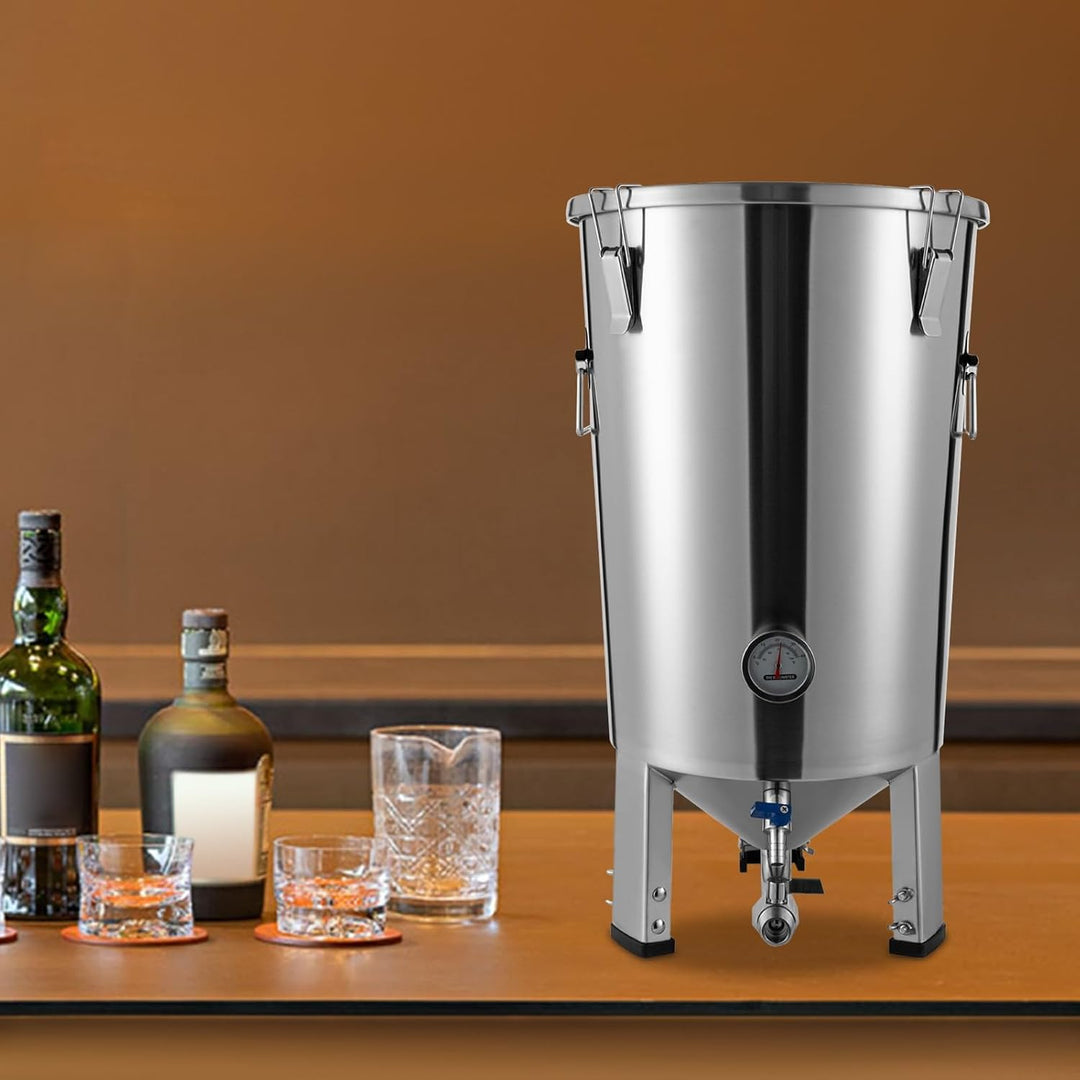 MccoMMon 32 l Gärbehälter, konischer Edelstahl-Gärbehälter, Gärtank mit Kühler, 59.7 * 33.3CM, für d