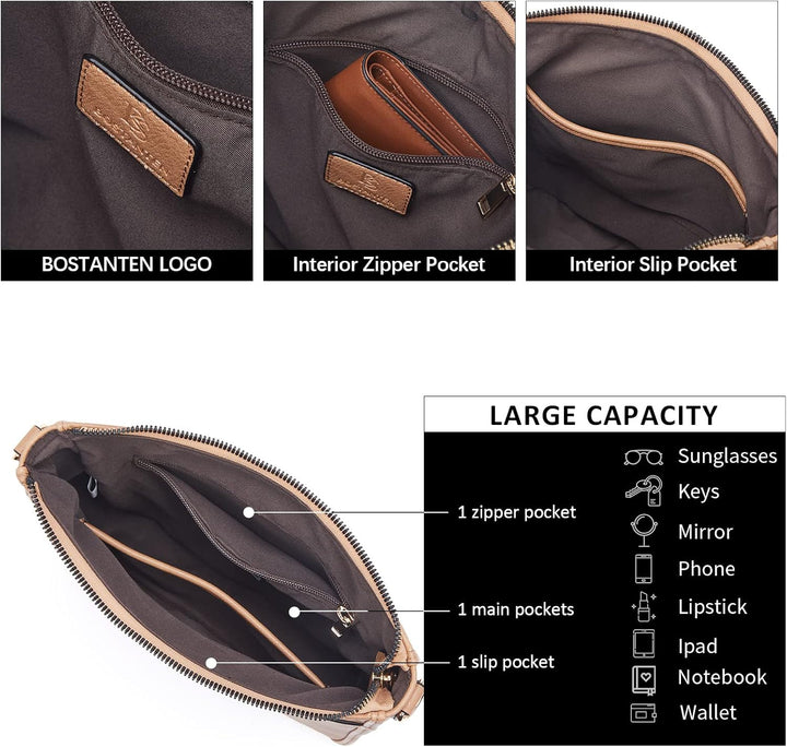 BOSTANTEN Damen Handtasche Kleine Umhängetasche aus PU Leder Schultertasche für Frauen Crossbody Bag
