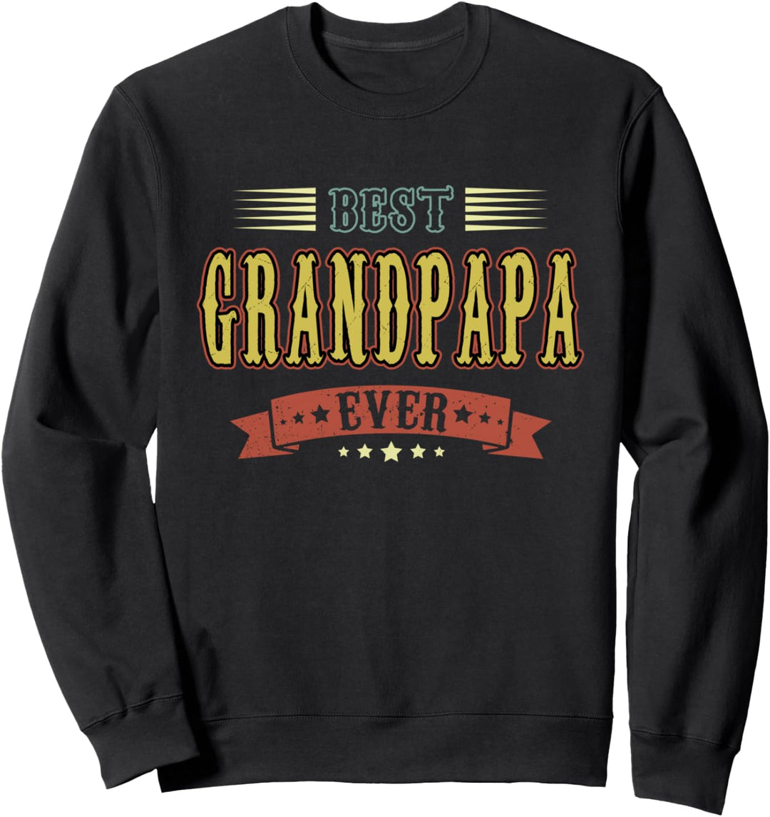 Best Grandpapa Ever Retro Väter Tag Greatest Grossvater Sweatshirt