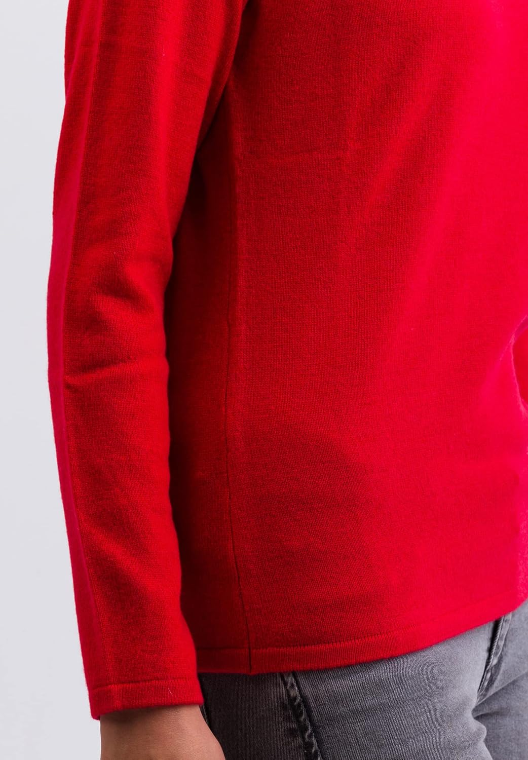 100% Kaschmir Damen Pullover | Sweater Rollkragen 2-fädig XS Rot, XS Rot