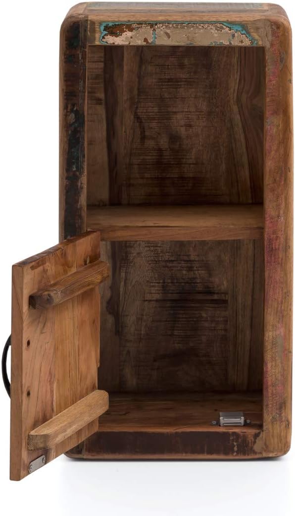 Woodkings® Bad Hängeschrank Kalkutta mit Fach recyceltes Holz bunt rustikal Hängebad Badhochschrank