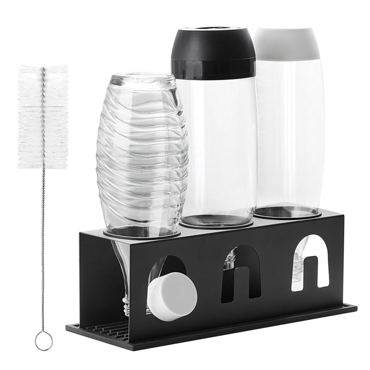 ACTIV CUISINE Flaschenhalter für Sodastream Duo Crystal Flaschen, 3er Edelstahl Abtropfhalter Abtrop