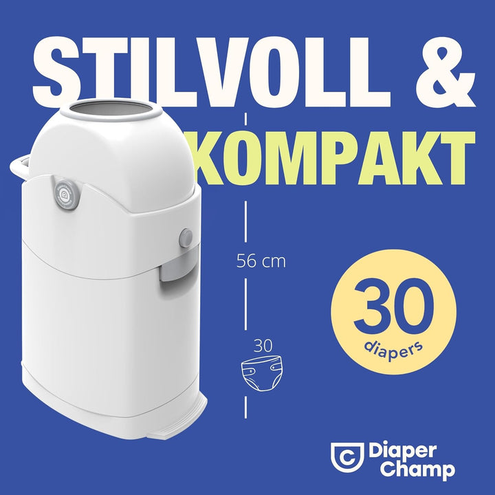Asalvo Geruchsdichter Windeleimer Diaper Champ regular silber - für normale Müllbeutel