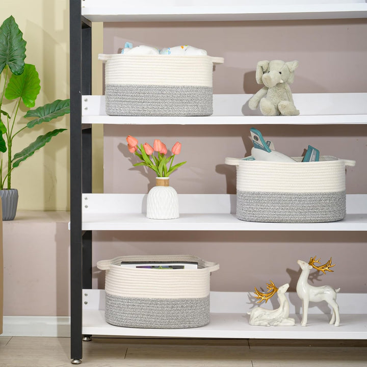 Baumwollseil gewebter Aufbewahrungskorb, verwendet für Baby Hamper Spielzeug Organizer, Geschenkkörb