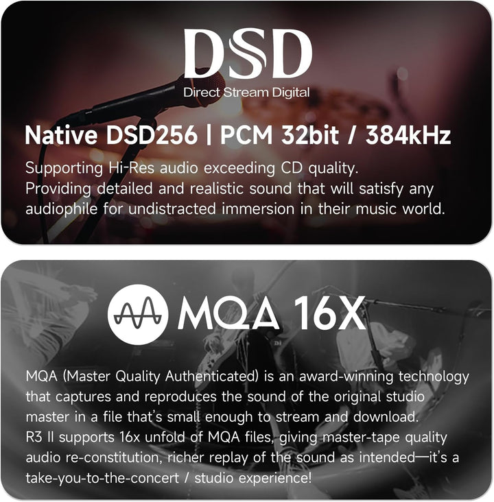 HiBy R3 II 2025 Hi-Res Audio-Player – Dual-DAC-Chips, MQA-Dekodierung, Qobuz/Tidal-Player mit Blueto