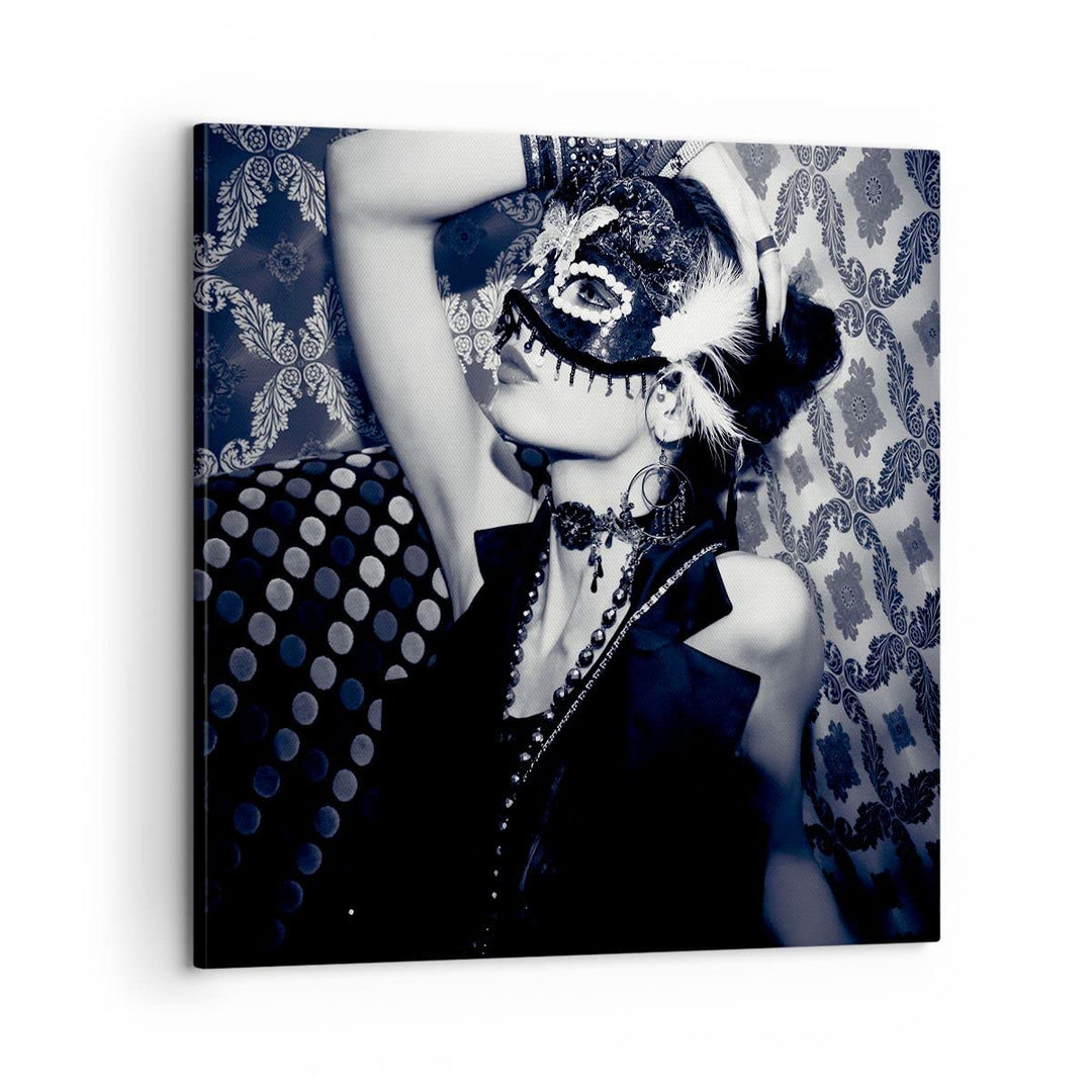 ARTTOR Bilder auf Leinwand Frau Karneval Maske Mode Leinwandbild 60x60cm Wandbilder Dekoration Wohnz