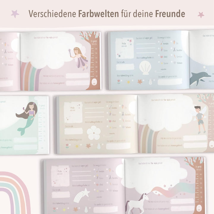 mintkind® „Meine Freunde“ Kindergarten Freundebuch Feenwelt | Freundebuch für den Kindergarten Junge