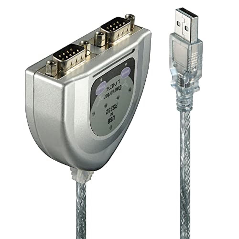 LINDY 42889 USB auf 2 Port Seriell Konverter, Silber