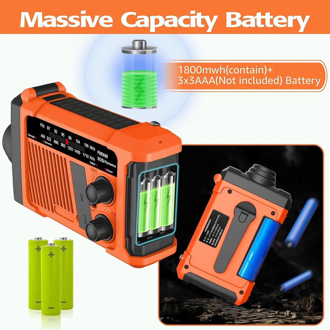 Bingxue Outdoor Radio wasserdicht Bluetooth Lautsprecher, LED Licht und Hand Kurbel Solar für Outdoo