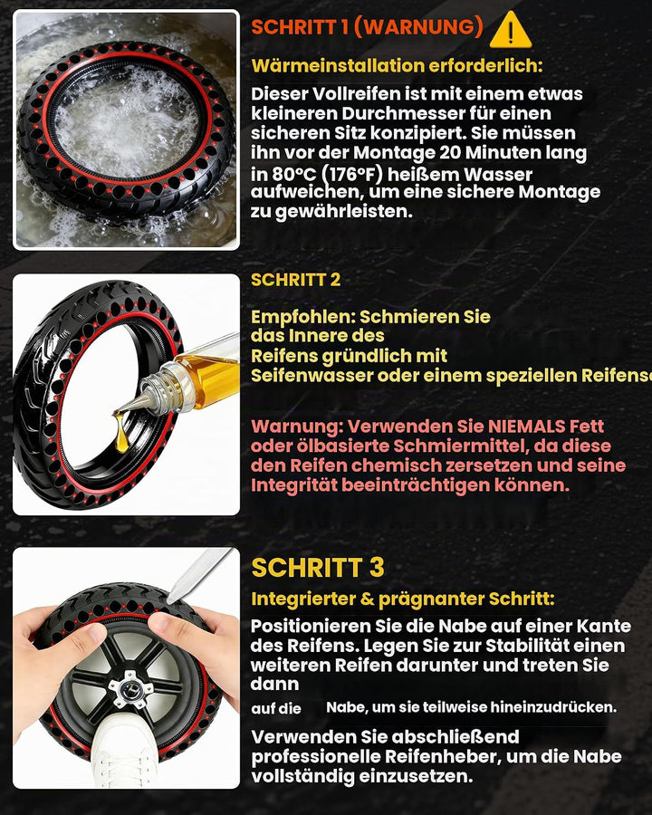 BABEJIA 2PCS Scooter Reifen 50/75-6.1 Tubeless, Werten Sie Ihr Fahrzeug auf mit Reifen 8 1/2 x2, Vol