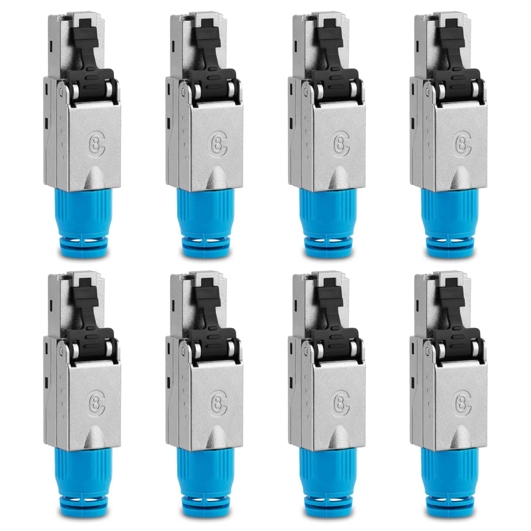 8 Stück Netzwerkstecker CAT 8 werkzeuglos CAT 8.1 RJ45 LAN UTP Kabel Stecker ohne Werkzeug werkzeugf