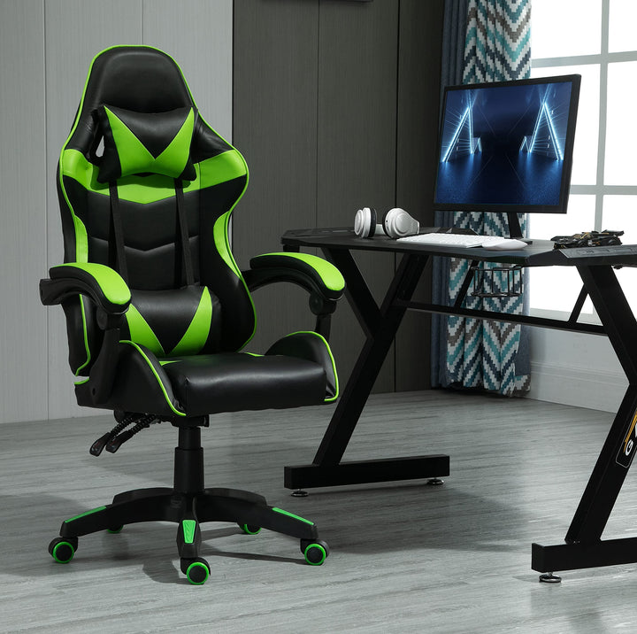 mcc direct Bürostuhl Ergonomisch, Schreibtischstuhl, Drehstuhl, Gaming Sessel, Gamingstuhl (Grün), G