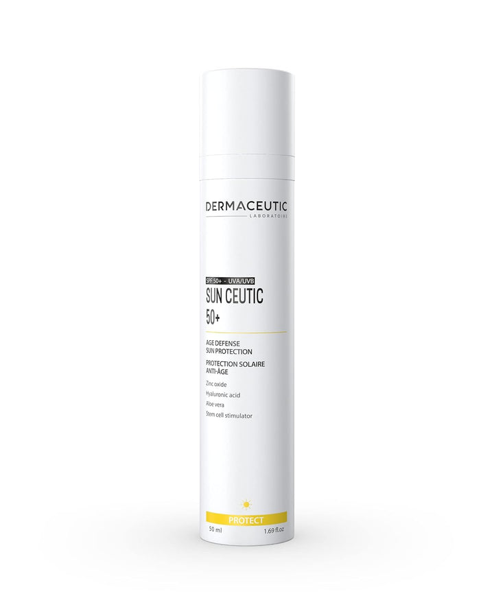 Dermaceutic Sun Ceutic 50+ - Protección solar antienvejecimiento con filtro UV, ácido hialurónico, A