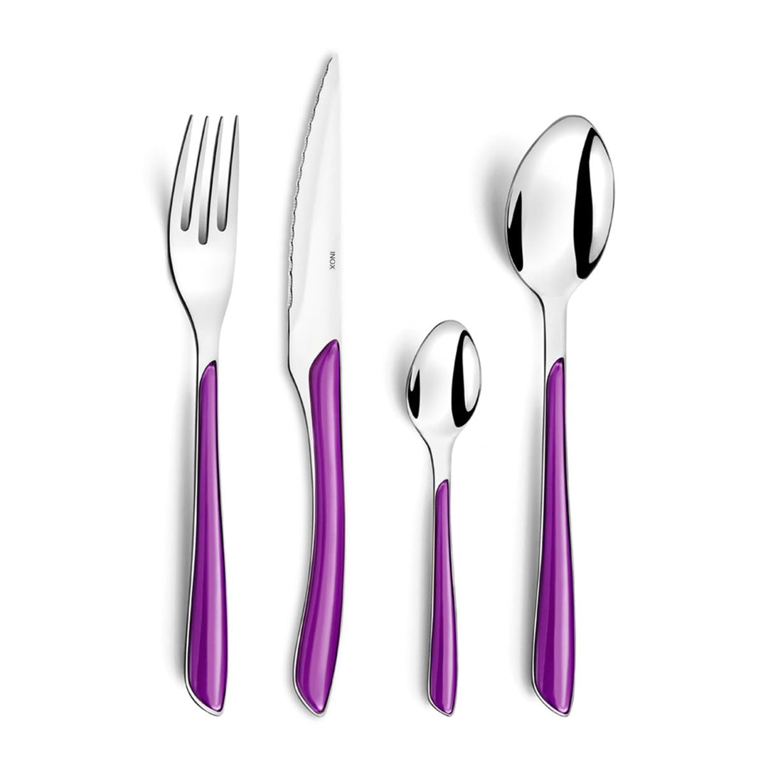 Amefa ECLAT Besteckset, mehrteilig, ABS Edelstahl, rostfrei, violine, Ménagère 32 couverts pour 8 pe