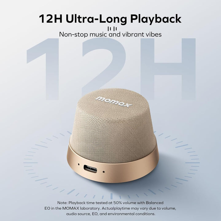 MOMAX Magnetisch Tragbarer Wireless Lautsprecher Speaker, IPX6 Wasserdicht Mini Musikbox,Verbesserte