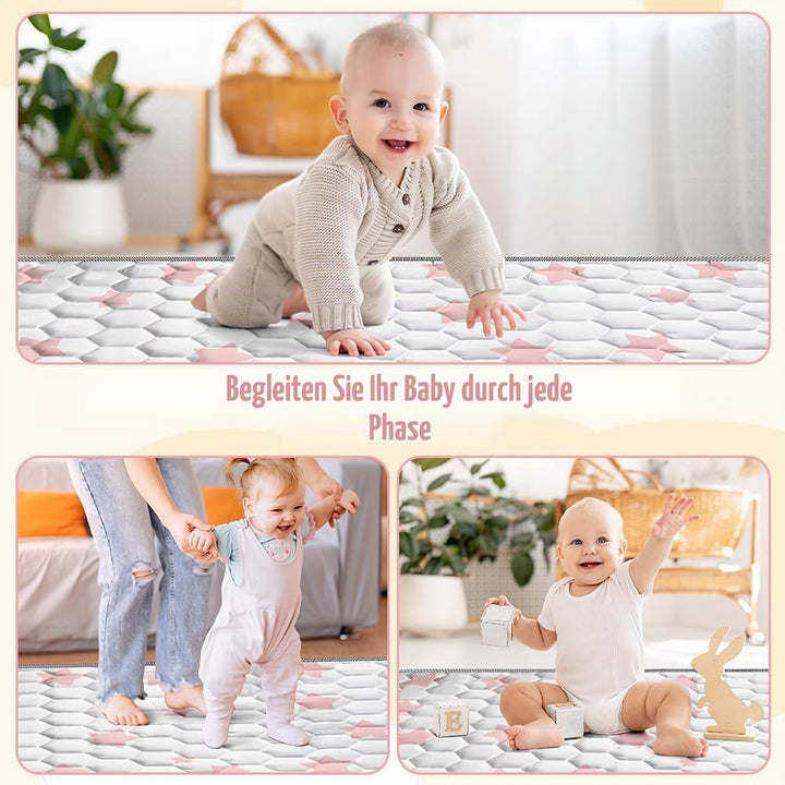 Baby Spielmatte, 150 * 200cm Baby Krabbelmatte, Baby Faltbare Spielmatte, Krabbeldecke für Baby, Kle