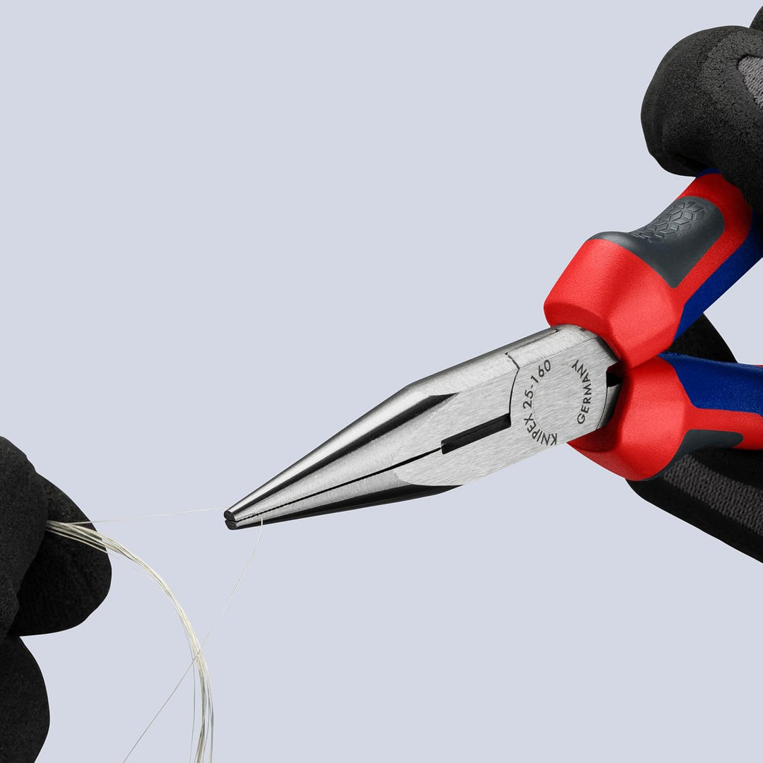 Knipex Flachrundzange mit Schneide (Radiozange) schwarz atramentiert, mit Mehrkomponenten-Hüllen 160