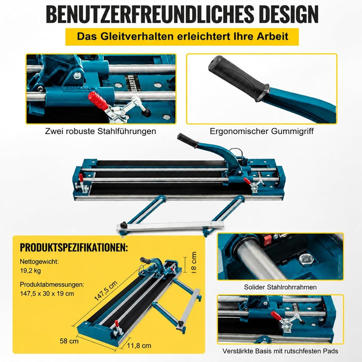 Manueller Fliesenschneider mit Aluminiumrahmen für Boden und Wandfliesen