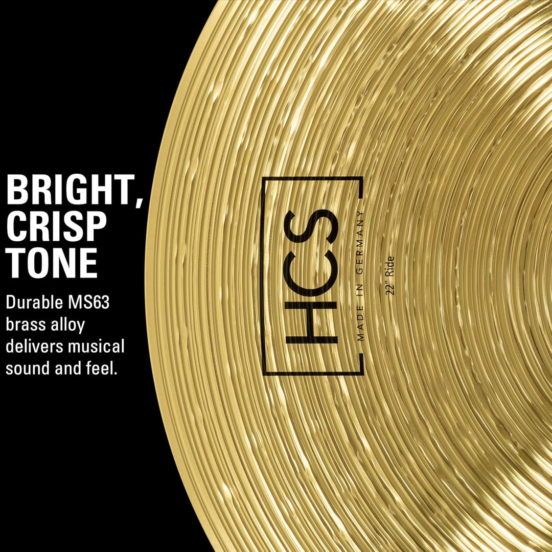 Meinl Cymbals HCS Ride 22 Zoll (Video) Schlagzeug Becken (55,88cm) Messing, Traditionelles Finish (H