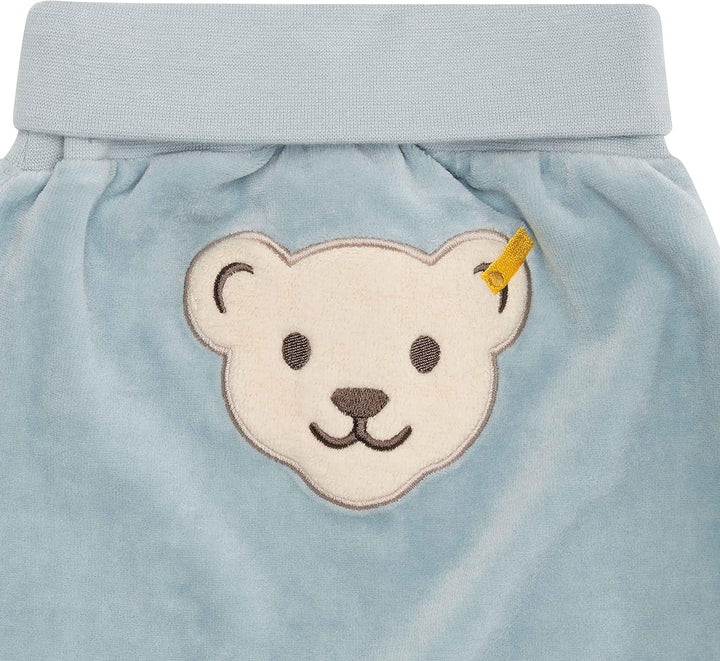 Steiff Unisex Baby Basic Jogginghose mit Beinbündchen Lässige Hose 50 Celestial Blue, 50 Celestial B